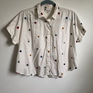 Madewell hilltop shirt in rainbow confetti